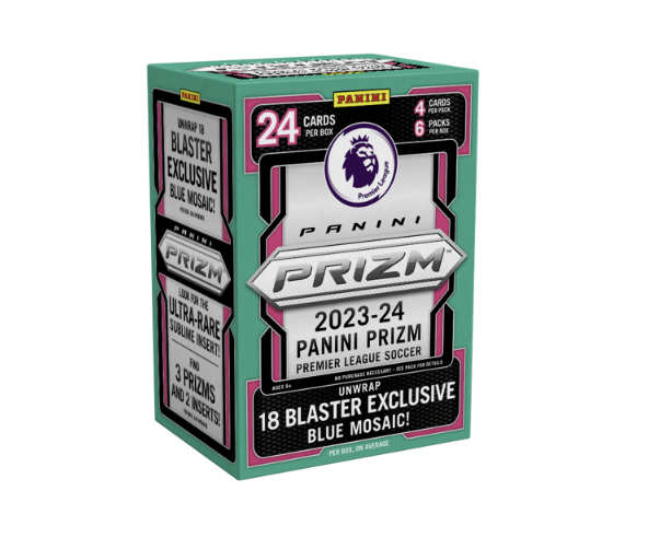 2023-24 Panini Prizm Premier League EPL Soccer 6-Pack Blaster Box (Blue Mosaic Prizms)